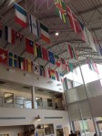 The flags in the Student's first building